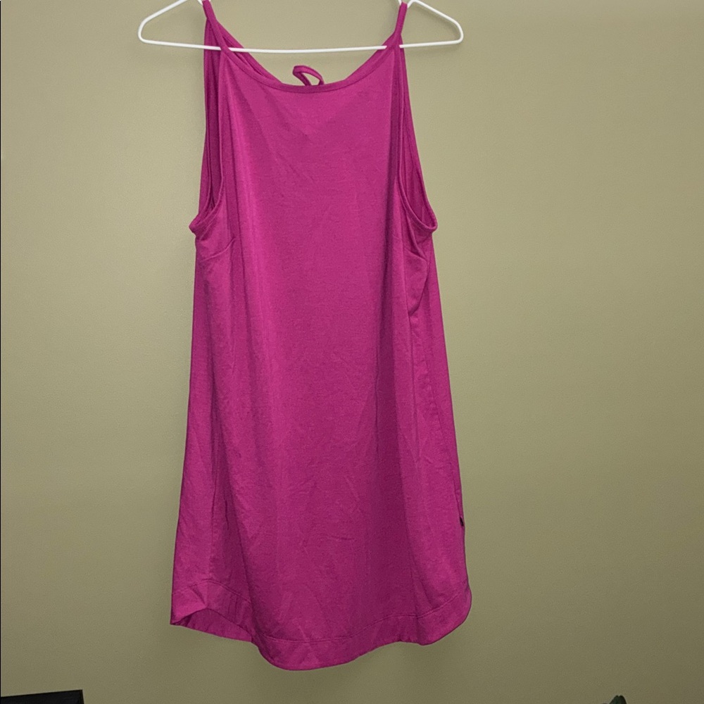 FIG Fuchsia Sleeveless Dress with Ties on the Back of the Neck